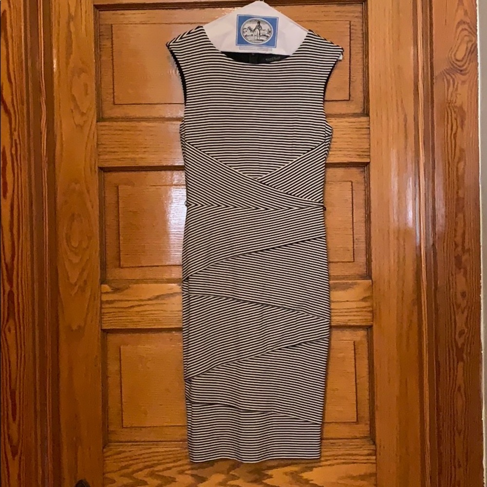 WHBM Black & White Bodycon Sheath Dress